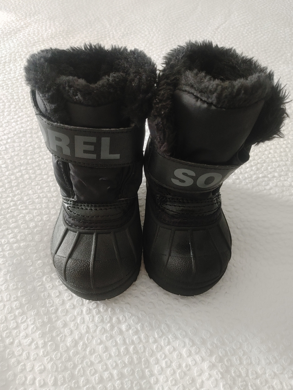 Sorel Kids Snow Commander Waterproof Black Winter Fur-Trim Boots 5 - Picture 3 of 13